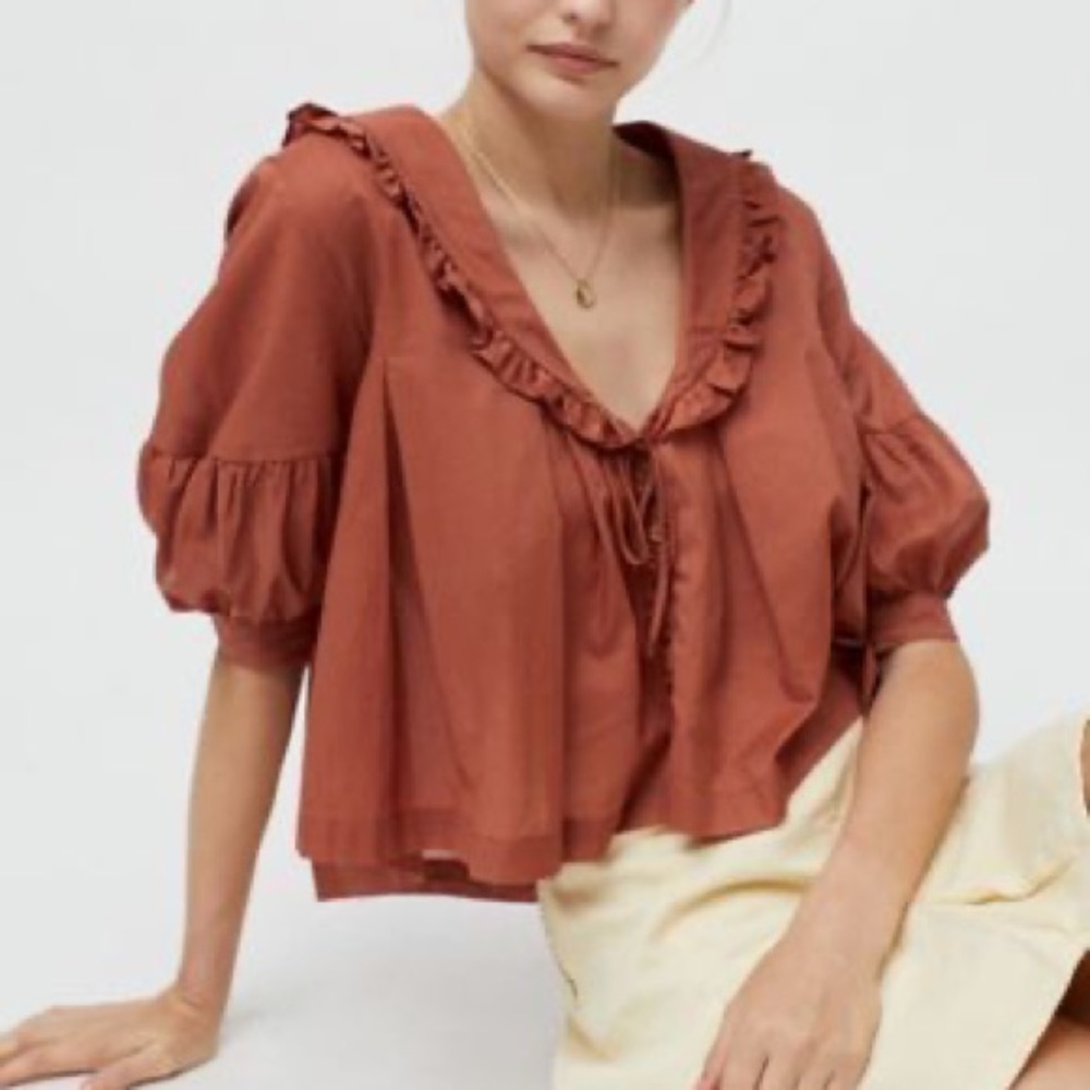 UO Collared Puff Sleeve Blouse
